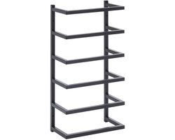 vidaXL Handdoekenrek Staal Zwart - Compact en Stijlvol Badkamer Accessoires - Handdoekenrek - Staal Handdoekenrek - Zwart Handdoekenrek - Muur Handdoekenrek