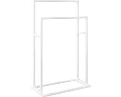 vidaXL - Handdoekenrek - vrijstaand - 48x24x78,5 - cm - ijzer - wit