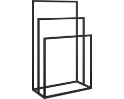 vidaXL - Handdoekenrek - vrijstaand - 48x24x79 - cm - ijzer - zwart