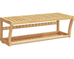 vidaXL - Handdoekenrek - wandgemonteerd - 60x25x20 - cm - bamboe