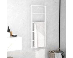 vidaXL - Handdoekenrek - wit - 60x10x116 - cm - staal