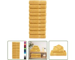 vidaXL Handdoekenset - Badhanddoeken - Handdoeken SOLUND 10 st 600 g/m² 50x100 cm goudkleurig - Gouden Handdoeken - Katoenen Handdoeken - Dikke Handdoeken