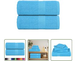vidaXL Handdoekjes - Zeepdoekjes - Washandjes 2 stuks FROGN Turquoise 30x30 cm 100% katoen - Turqoise Handdoek - Katoenen Handdoek - Badkamer Accessoires