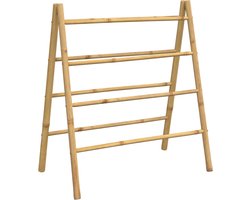 vidaXL - Handdoekladder - met - 4 - sporten - 90x50x100 - cm - bamboe