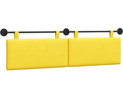 vidaXL - Hangend - hoofdbord - Licht - Geel - Corduroy - stof