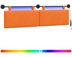 vidaXL - Hangend - hoofdbord - Oranje - Corduroy - stof