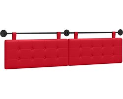 vidaXL - Hangend - hoofdbord - Rood - Kunstleer