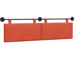 vidaXL - Hangend - hoofdbord - Rood - Oranje - 170 - x - 55 - x - 5 - cm - Corduroy - stof