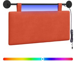 vidaXL - Hangend - hoofdbord - Rood - Oranje - Corduroy - stof