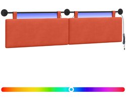 vidaXL - Hangend - hoofdbord - Rood - Oranje - Corduroy - stof