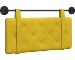 vidaXL - Hangend - hoofdbord - Wandgemonteerd - Geel - 100 - x - 55 - x - 5 - cm - Fluweel