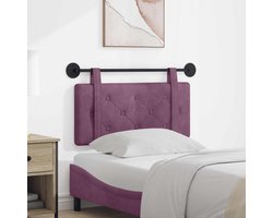 vidaXL - Hangend - hoofdbord - Wandgemonteerd - Paars - 100 - x - 55 - x - 5 - cm - Fluweel
