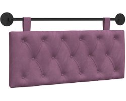 vidaXL - Hangend - hoofdbord - Wandgemonteerd - Paars - 110 - x - 55 - x - 7 - cm - Fluweel