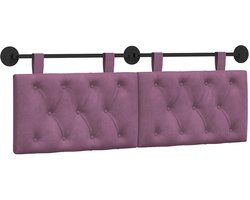 vidaXL - Hangend - hoofdbord - Wandgemonteerd - Paars - 150 - x - 55 - x - 7 - cm - Fluweel