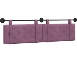 vidaXL - Hangend - hoofdbord - Wandgemonteerd - Paars - 170 - x - 55 - x - 5 - cm - Fluweel