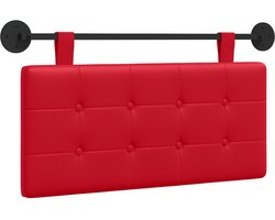 vidaXL - Hangend - hoofdbord - Wandgemonteerd - Rood - 100 - x - 55 - x - 5 - cm - Kunstleer