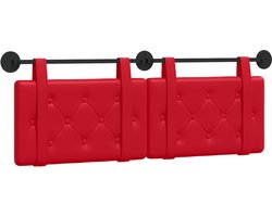vidaXL - Hangend - hoofdbord - Wandgemonteerd - Rood - 130 - x - 55 - x - 5 - cm - Kunstleer