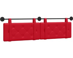 vidaXL - Hangend - hoofdbord - Wandgemonteerd - Rood - 190 - x - 55 - x - 5 - cm - Kunstleer