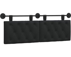 vidaXL - Hangend - hoofdbord - Zwart - Stof