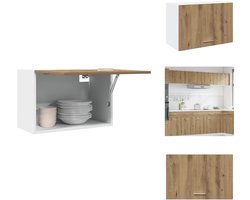vidaXL Hangende Kast - Hangende Kasten - Keukenkast - Opbergkast - Hangkast 60x31x40 cm bewerkt hout artisanaal eikenkleur