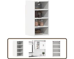 vidaXL Hangkast - 30x29,5x60 cm - Wit - Bewerkt hout Keuken Kast - Wandkast - Houten Kast - Opslagoplossing - Keukenuitrusting