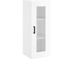vidaXL - Hangkast - 34,5x34x90 - cm - hoogglans - wit