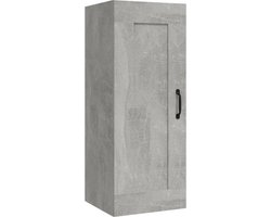 vidaXL - Hangkast - 35x34x90 - cm - bewerkt - hout - betongrijs
