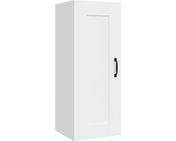 vidaXL - Hangkast - 35x34x90 - cm - bewerkt - hout - wit