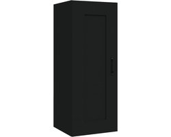 vidaXL - Hangkast - 35x34x90 - cm - bewerkt - hout - zwart