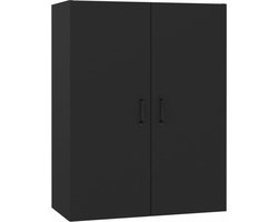 vidaXL - Hangkast - 69,5x34x90 - cm - bewerkt - hout - zwart
