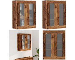 vidaXL Hangkast 69,5x34x90 cm oud houtkleurig - Hangkast - Hangkasten - Hangende Kast - Kastje