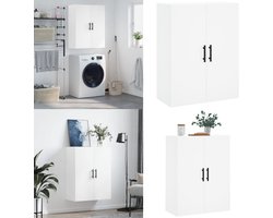 vidaXL Hangkast 69,5x34x90 cm wit - Wandkast - Wandkasten - Hangkast - Hangende Kast