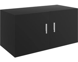 vidaXL - Hangkast - 80x39x40 - cm - bewerkt - hout - zwart