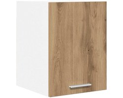 vidaXL - Hangkast - Ambachtelijke - Eik - en - Wit - 30 - x - 31 - x - 40 - cm - Bewerkt - hout