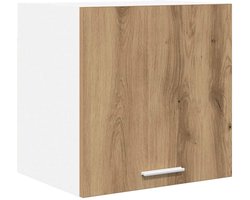 vidaXL - Hangkast - Ambachtelijke - Eik - en - Wit - 40 - x - 31 - x - 40 - cm - Bewerkt - hout