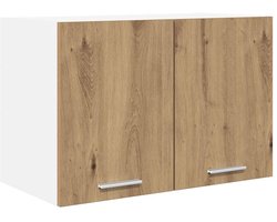 vidaXL - Hangkast - Ambachtelijke - Eik - en - Wit - 60 - x - 31 - x - 40 - cm - Bewerkt - hout