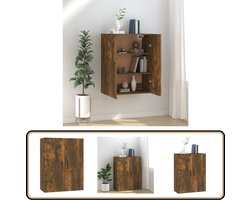 vidaXL Hangkast gerookt eiken 69,5x34x90 cm Hangkast - Wandkast - Opbergkast - Houten Kast - Bruine Kast