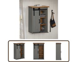 vidaXL Hangkast HALDEN - Schuifdeur - 49x22,5x70 cm Hangkast - Grenshouten Kast - Schuifdeur Kast - Wandkast - Opbergkast