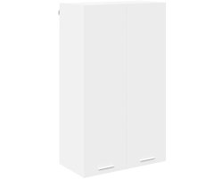 vidaXL - Hangkast - met - 2 - deuren - Wit - 60 - x - 31 - x - 100 - cm - Bewerkt - hout