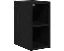 vidaXL - Hangkast - met - opslag - Zwart - Eiken - 20 - x - 29,5 - x - 40 - cm - Bewerkt - hout