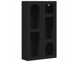vidaXL - Hangkast - met - plank - ELST - Zwart - 59 - x - 20 - x - 100 - cm - Bewerkt - hout