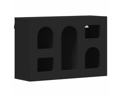 vidaXL - Hangkast - met - plank - Zwart - 60 - x - 20 - x - 40 - cm - Bewerkt - hout