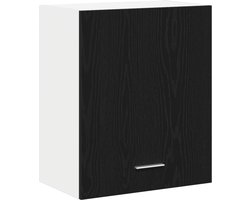 vidaXL - Hangkast - met - plank - Zwart - eiken - 50 - x - 31 - x - 60 - cm - Bewerkt - hout