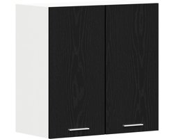 vidaXL - Hangkast - met - plank - Zwart - eiken - 60 - x - 31 - x - 60 - cm - Bewerkt - hout