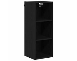 vidaXL - Hangkast - Zwart - Eiken - 30 - x - 29,5 - x - 80 - cm - Bewerkt - hout