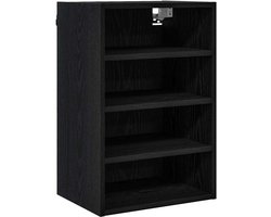 vidaXL - Hangkast - Zwart - eiken - 40 - x - 29,5 - x - 60 - cm - Bewerkt - hout