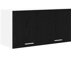 vidaXL - Hangkast - Zwart - Eiken - 80 - x - 31 - x - 40 - cm - Bewerkt - hout