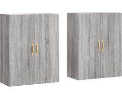 vidaXL - Hangkasten - 2 - st - 69,5x34x90 - cm - grijs - sonoma - eikenkleurig