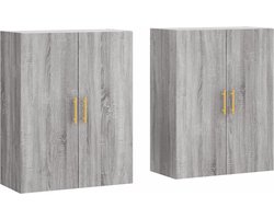 vidaXL - Hangkasten - 2 - st - 69,5x34x90 - cm - grijs - sonoma - eikenkleurig