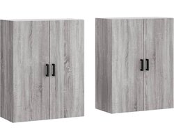 vidaXL - Hangkasten - 2 - st - 69,5x34x90 - cm - grijs - sonoma - eikenkleurig